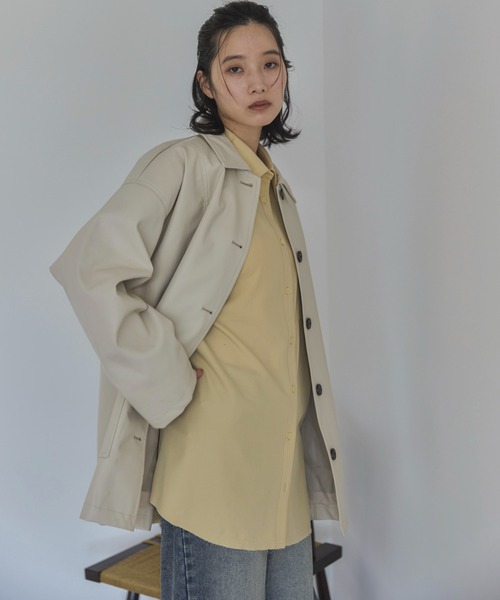 feepur（フェピュール）の「カットオフオーバーシャツ（シャツ/ブラウス・レディース・イエロー/ブラウン/ブルーグレー・MEDIUM）」の19枚目の写真