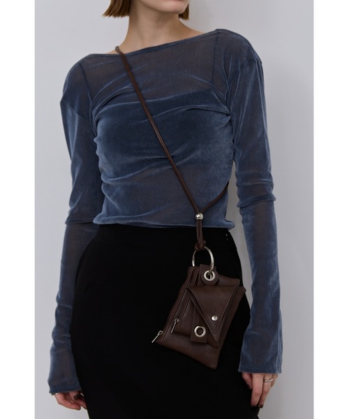 un/neu（アンノイ）の「4パーツカスタムポーチショルダー / ネックストラップ / メガネフォルダー / リップケース（ショルダーバッグ・レディース・ブラウン/ブラック・FREE）」の2枚目の写真