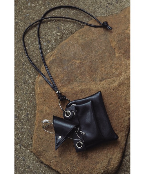 4パーツカスタムポーチショルダー / フェイクレザーネック