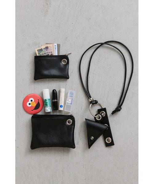 4パーツカスタムポーチショルダー / フェイクレザーネック