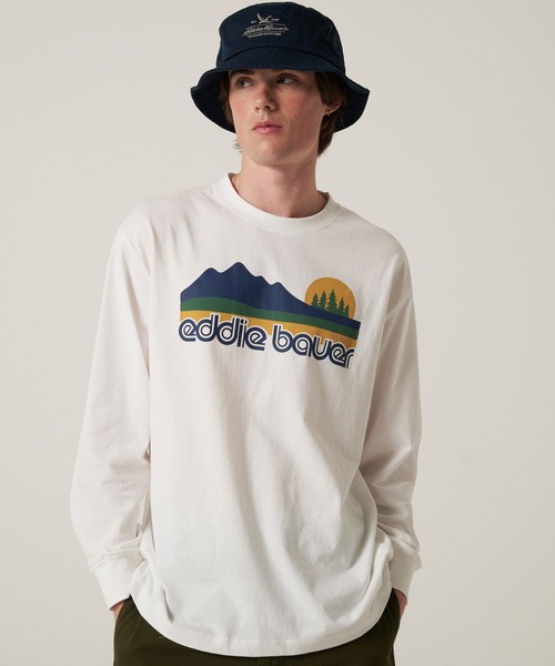 Eddie Bauer(エディーバウアー)の「グラフィック 長袖 Tシャツ(Tシャツ/カットソー・メンズ・ブラック/ホワイト系1/ホワイト系2/グレー/ブラウン/グリーン・S/M/L/XL/XXL)」の2枚目の写真