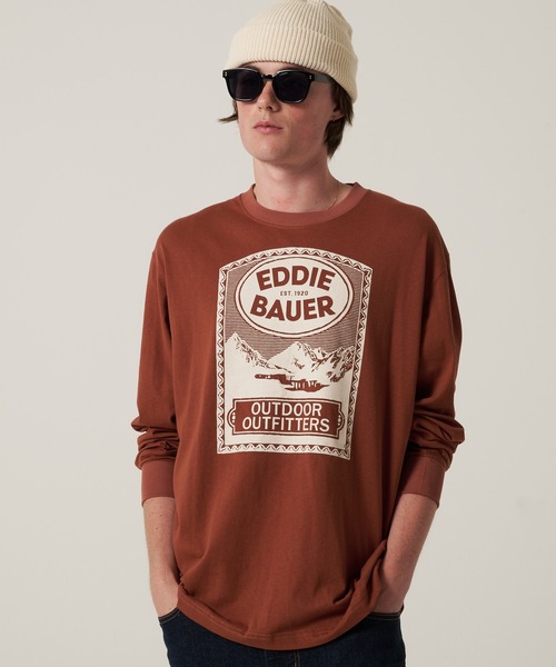 Eddie Bauer(エディーバウアー)の「グラフィック 長袖 Tシャツ(Tシャツ/カットソー・メンズ・ブラック/ホワイト系1/ホワイト系2/グレー/ブラウン/グリーン・S/M/L/XL/XXL)」の5枚目の写真