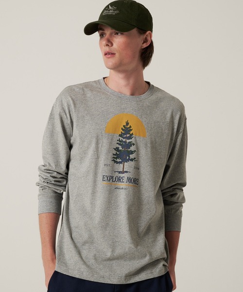Eddie Bauer(エディーバウアー)の「グラフィック 長袖 Tシャツ(Tシャツ/カットソー・メンズ・ブラック/ホワイト系1/ホワイト系2/グレー/ブラウン/グリーン・S/M/L/XL/XXL)」の4枚目の写真