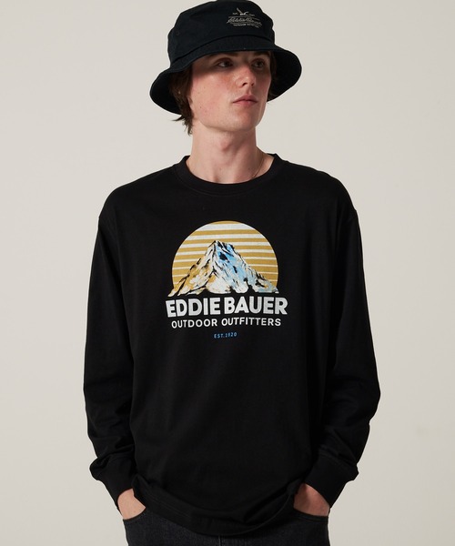 Eddie Bauer(エディーバウアー)の「グラフィック 長袖 Tシャツ(Tシャツ/カットソー・メンズ・ブラック/ホワイト系1/ホワイト系2/グレー/ブラウン/グリーン・S/M/L/XL/XXL)」の1枚目の写真