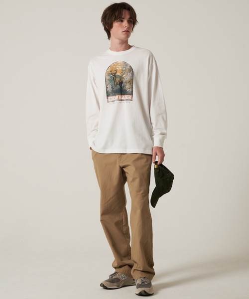 Eddie Bauer(エディーバウアー)の「グラフィック 長袖 Tシャツ(Tシャツ/カットソー・メンズ・ブラック/ホワイト系1/ホワイト系2/グレー/ブラウン/グリーン・S/M/L/XL/XXL)」の8枚目の写真