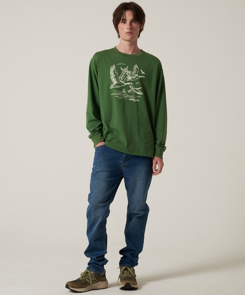 Eddie Bauer(エディーバウアー)の「グラフィック 長袖 Tシャツ(Tシャツ/カットソー・メンズ・ブラック/ホワイト系1/ホワイト系2/グレー/ブラウン/グリーン・S/M/L/XL/XXL)」の14枚目の写真