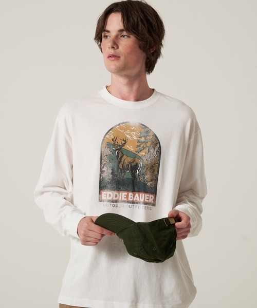 Eddie Bauer(エディーバウアー)の「グラフィック 長袖 Tシャツ(Tシャツ/カットソー・メンズ・ブラック/ホワイト系1/ホワイト系2/グレー/ブラウン/グリーン・S/M/L/XL/XXL)」の15枚目の写真