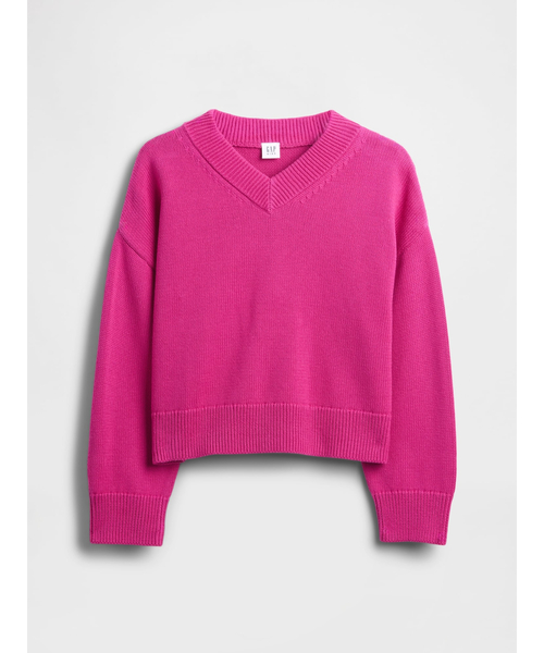 GAP kint ニット　ピンク セーター セール】コットンブレンド リラックスフィット クルーネックセーター
