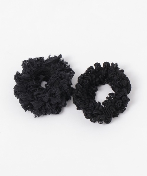 LOWRYS FARM（ローリーズファーム）の「ミニ２ＳＥＴフリフリゴム　587929（ヘアゴム・レディース・アイボリー/ブラック・FREE）」の2枚目の写真