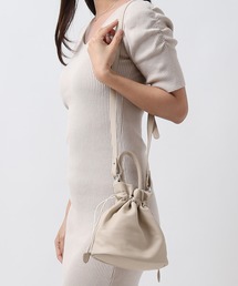 巾着バッグ レディース 2WAY ショルダーバッグ バッグ フェイクレザー