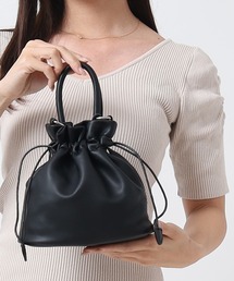 巾着バッグ レディース 2WAY ショルダーバッグ バッグ フェイクレザー