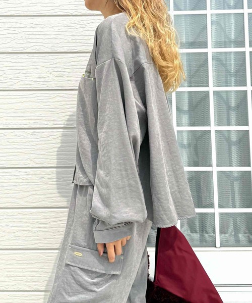 Q(キュー)の「ピーチタッチシャツ(シャツ/ブラウス・レディース・ベビーピンク/グレー・MEDIUM)」の12枚目の写真