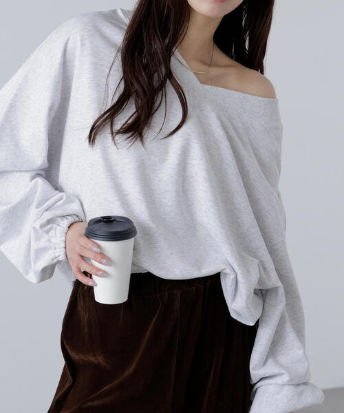 FREE'S MART（フリーズマート）の「◆〈ＭＦＭ〉ルーズ２ＷＡＹスウェット（スウェット・レディース・ブラック/グレー/ホワイト系その他・FREE）」の2枚目の写真