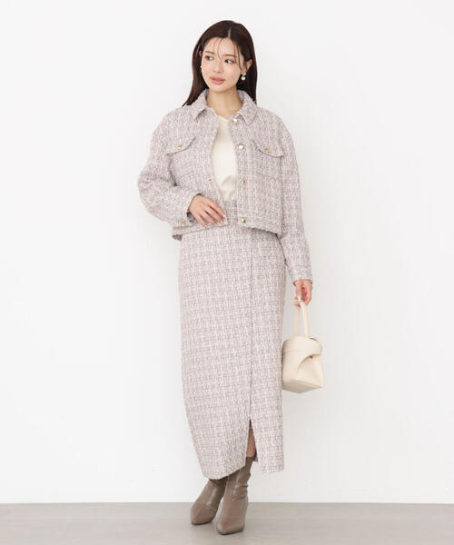 PROPORTION BODY DRESSING（プロポーションボディドレッシング）の「ラメツイードナロースカート / 1215220915（スカート・レディース・ブラック/ピンク・MEDIUM/P/S/SMALL）」の20枚目の写真