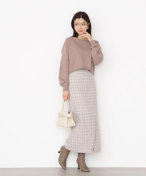 PROPORTION BODY DRESSING（プロポーションボディドレッシング）の「ラメツイードナロースカート / 1215220915（スカート・レディース・ブラック/ピンク・MEDIUM/P/S/SMALL）」の18枚目の写真
