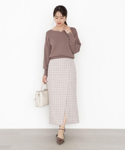 PROPORTION BODY DRESSING（プロポーションボディドレッシング）の「ラメツイードナロースカート / 1215220915（スカート・レディース・ブラック/ピンク・MEDIUM/P/S/SMALL）」の17枚目の写真