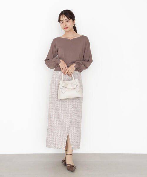 PROPORTION BODY DRESSING（プロポーションボディドレッシング）の「ラメツイードナロースカート / 1215220915（スカート・レディース・ブラック/ピンク・MEDIUM/P/S/SMALL）」の16枚目の写真