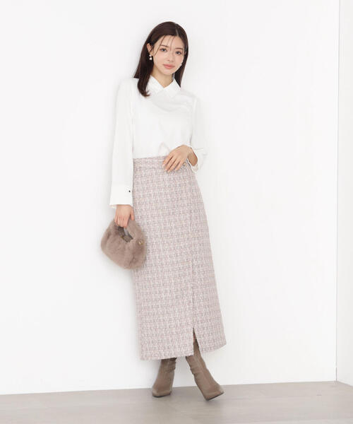 PROPORTION BODY DRESSING（プロポーションボディドレッシング）の「ラメツイードナロースカート / 1215220915（スカート・レディース・ブラック/ピンク・MEDIUM/P/S/SMALL）」の15枚目の写真