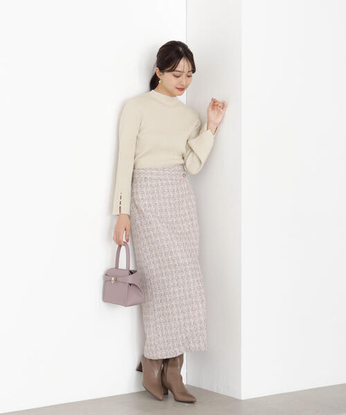 PROPORTION BODY DRESSING（プロポーションボディドレッシング）の「ラメツイードナロースカート / 1215220915（スカート・レディース・ブラック/ピンク・MEDIUM/P/S/SMALL）」の12枚目の写真