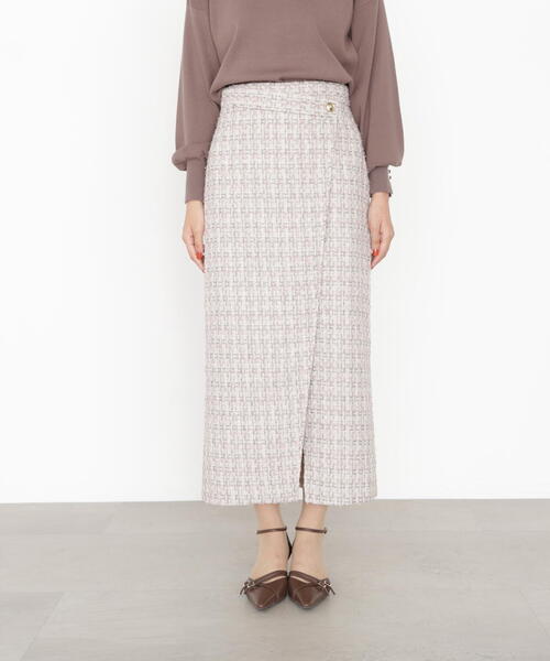 PROPORTION BODY DRESSING（プロポーションボディドレッシング）の「ラメツイードナロースカート / 1215220915（スカート・レディース・ブラック/ピンク・MEDIUM/P/S/SMALL）」の10枚目の写真