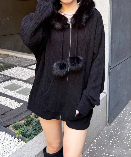 10T173☆ STATE OF MIND 新品ニット パーカー ワンピース M 10T173☆ STATE OF MIND 新品ニット パーカー ワンピース M