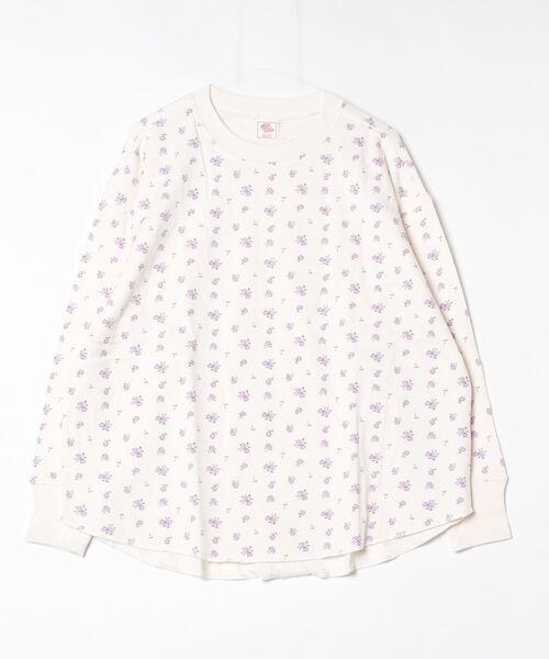JEMORGAN（ジェーイーモーガン）の「【JEMORGAN / ジェーイーモーガン】小花柄ガーゼ裏毛カットオフクルーネックスウェット / フラワープリント ゆるシルエットプルオーバー（スウェット・レディース・パープル/グレー系その他2/サックスブルー/グレー系その他/ラベンダー・FREE）」の18枚目の写真