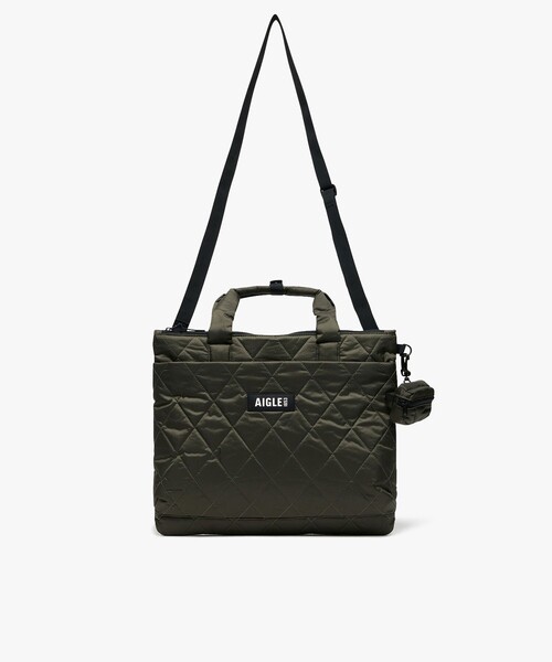 AIGLE（エーグル）の「キルティング 2wayショルダーバッグ ミニポーチ付き（トートバッグ・レディース・ブラック/モスグリーン/ライトグレー・FREE）」の11枚目の写真