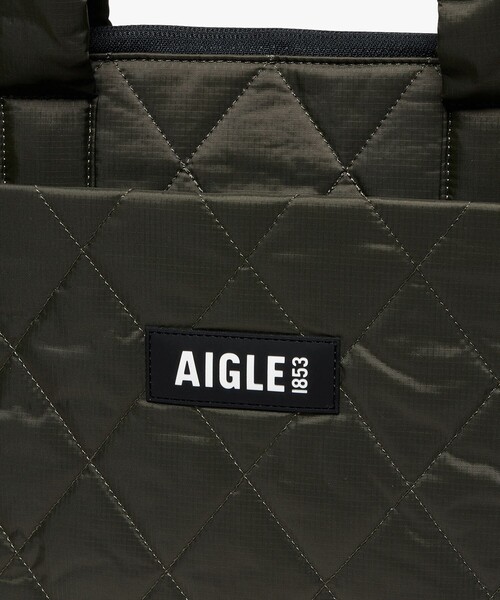 AIGLE（エーグル）の「キルティング 2wayショルダーバッグ ミニポーチ付き（トートバッグ・レディース・ブラック/モスグリーン/ライトグレー・FREE）」の8枚目の写真
