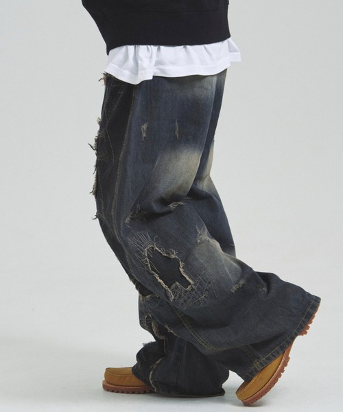 GALLIS ADDICTION(ガリスアディクション)の「GA REPAIR HARD CRUSH DENIM(デニムパンツ・メンズ・インディゴブルー・M/L)」の8枚目の写真