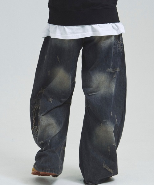 GALLIS ADDICTION(ガリスアディクション)の「GA REPAIR HARD CRUSH DENIM(デニムパンツ・メンズ・インディゴブルー・M/L)」の9枚目の写真