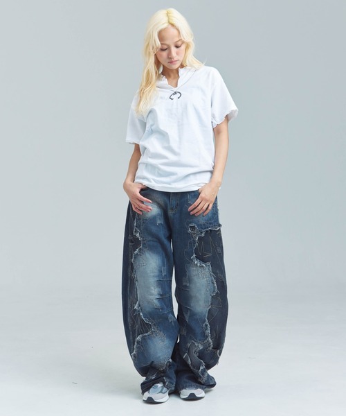 GALLIS ADDICTION(ガリスアディクション)の「GA REPAIR HARD CRUSH DENIM(デニムパンツ・メンズ・インディゴブルー・M/L)」の17枚目の写真