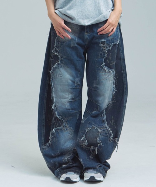 GALLIS ADDICTION(ガリスアディクション)の「GA REPAIR HARD CRUSH DENIM(デニムパンツ・メンズ・インディゴブルー・M/L)」の9枚目の写真