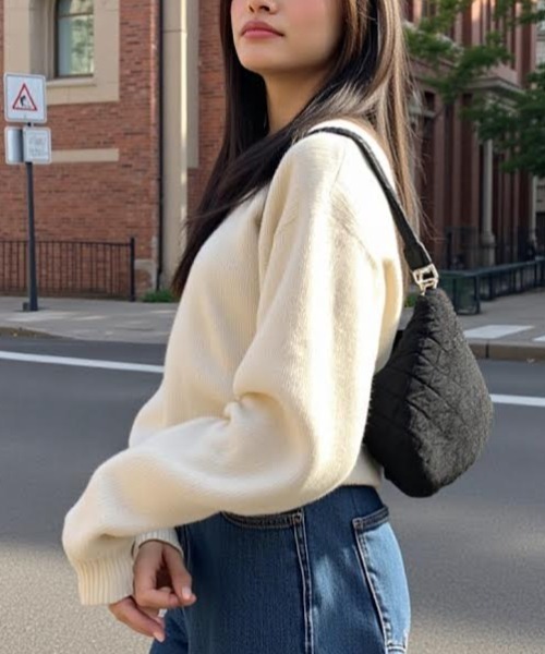 cammie(キャミー)の「ウエストシェイプ3ボタンカーディガン(カーディガン/ボレロ・レディース・モカ/ブラック/アイボリー・F)」の12枚目の写真