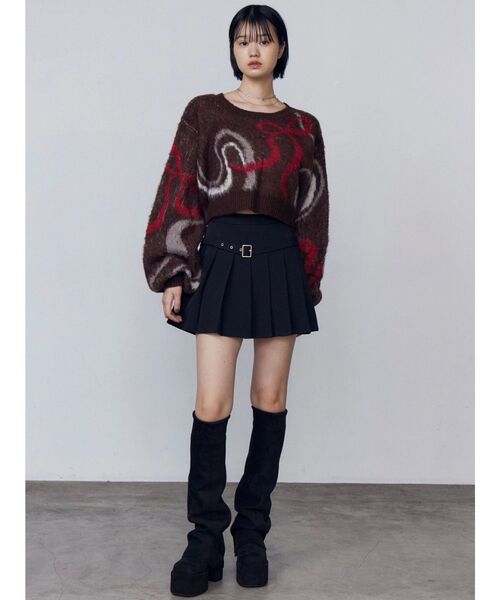 EMODA（エモダ）の「ベルトプリーツスカート（スカート・レディース・ブラック/ブラウン・MEDIUM/SMALL）」の21枚目の写真