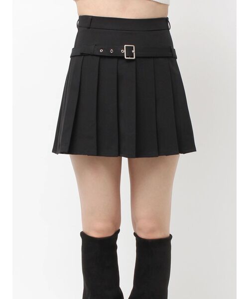 EMODA（エモダ）の「ベルトプリーツスカート（スカート・レディース・ブラック/ブラウン・MEDIUM/SMALL）」の4枚目の写真
