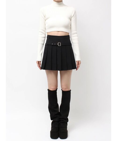 EMODA（エモダ）の「ベルトプリーツスカート（スカート・レディース・ブラック/ブラウン・MEDIUM/SMALL）」の12枚目の写真