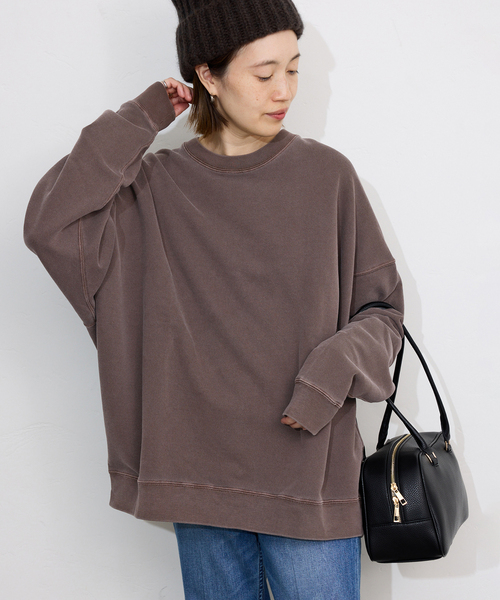 WEB限定カラー有り/追加》ビックシルエットピグメント裏毛プルオーバー