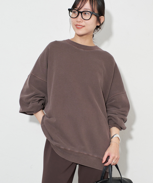 SLOBE IENA ビックシルエットピグメント裏毛プルオーバー WEB限定カラー有り/追加》ビックシルエットピグメント裏毛プルオーバー