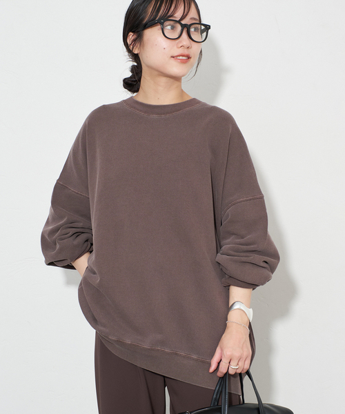 ♡26SS[SLOBE IENA] ビックシルエットピグメント裏毛プルオーバー♡ WEB限定カラー有り/追加》ビックシルエットピグメント裏毛プルオーバー