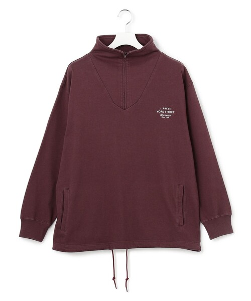 J.PRESS YORK STREET（ジェイプレスヨークストリート）の「【UNISEX】ヘビー天竺ハーフジップ スウェット（Tシャツ/カットソー・メンズ・ワイン系/アイボリー系/ネイビー系・LARGE/MEDIUM/SMALL）」の5枚目の写真