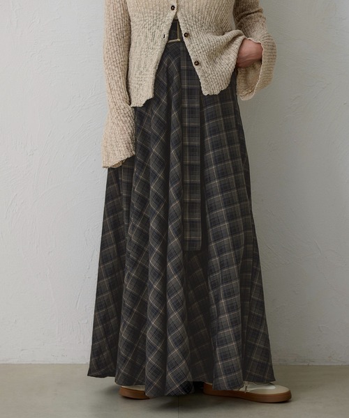 apres jour clair（アプレジュールクレア）の「【apres jour clair】【セットアップ可能】ウエストデザインフレアスカート（スカート・レディース・ブラウン系その他/ライトブラウン/ブラック系その他/ベージュ/レッド系その他・X-LARGE/フリー）」の2枚目の写真