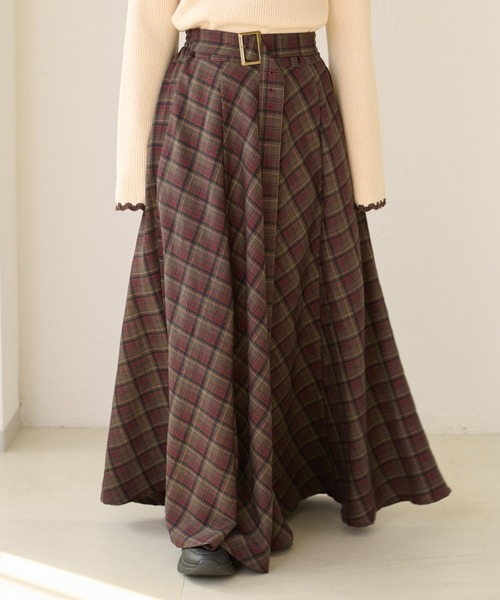 apres jour clair（アプレジュールクレア）の「【apres jour clair】【セットアップ可能】ウエストデザインフレアスカート（スカート・レディース・ブラウン系その他/ライトブラウン/ブラック系その他/ベージュ/レッド系その他・X-LARGE/フリー）」の5枚目の写真