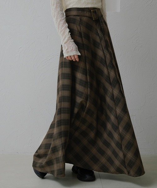 apres jour clair（アプレジュールクレア）の「【apres jour clair】【セットアップ可能】ウエストデザインフレアスカート（スカート・レディース・ブラウン系その他/ライトブラウン/ブラック系その他/ベージュ/レッド系その他・X-LARGE/フリー）」の3枚目の写真