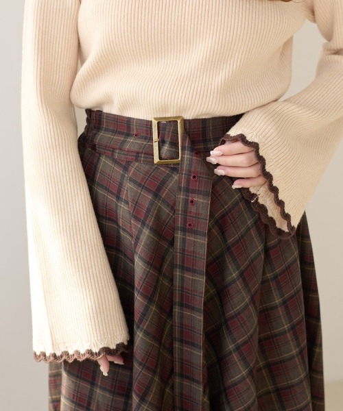 apres jour clair（アプレジュールクレア）の「【apres jour clair】【セットアップ可能】ウエストデザインフレアスカート（スカート・レディース・ブラウン系その他/ライトブラウン/ブラック系その他/ベージュ/レッド系その他・X-LARGE/フリー）」の12枚目の写真