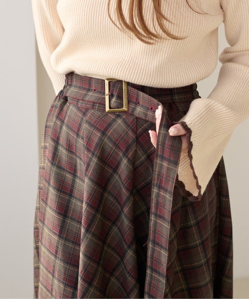 apres jour clair（アプレジュールクレア）の「【apres jour clair】【セットアップ可能】ウエストデザインフレアスカート（スカート・レディース・ブラウン系その他/ライトブラウン/ブラック系その他/ベージュ/レッド系その他・X-LARGE/フリー）」の11枚目の写真