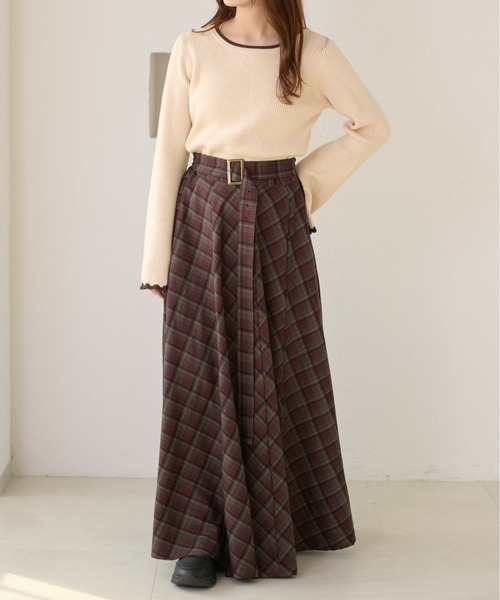 apres jour clair（アプレジュールクレア）の「【apres jour clair】【セットアップ可能】ウエストデザインフレアスカート（スカート・レディース・ブラウン系その他/ライトブラウン/ブラック系その他/ベージュ/レッド系その他・X-LARGE/フリー）」の9枚目の写真