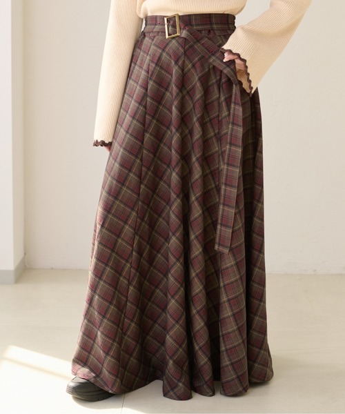 apres jour clair（アプレジュールクレア）の「【apres jour clair】【セットアップ可能】ウエストデザインフレアスカート（スカート・レディース・ブラウン系その他/ライトブラウン/ブラック系その他/ベージュ/レッド系その他・X-LARGE/フリー）」の16枚目の写真