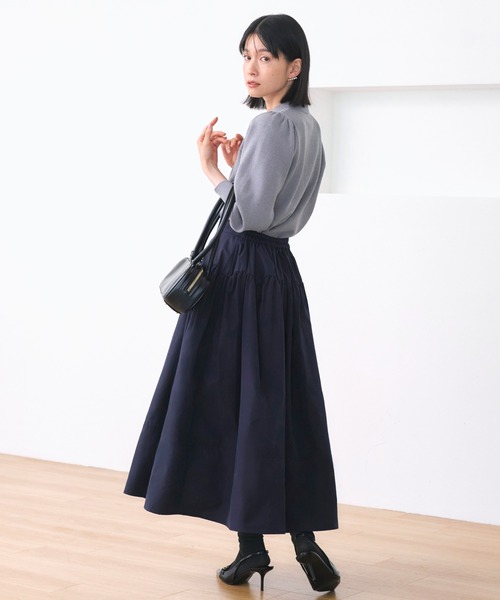 ガール archive バックロングウールフレアスカート ブラック 黒 洗える ｜ バブル フレア スカート ｜ レディース ロングスカート