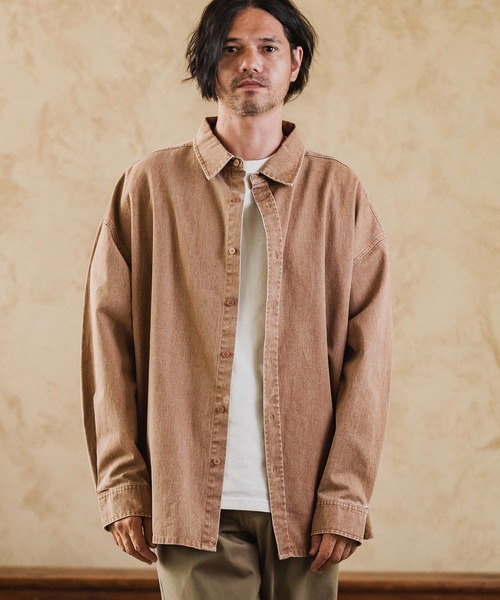 CAMBIO（カンビオ）の「ms6262-Snow Wash Cotton Long Sleeve Shirts シャツ(CMP-252-008)（シャツ/ブラウス・メンズ・パープル/ブラック/ブラウン・S/M/L）」の2枚目の写真