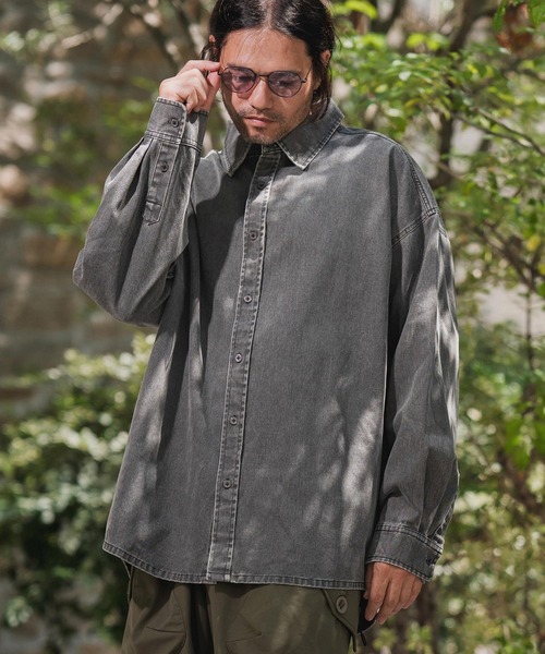 CAMBIO（カンビオ）の「ms6262-Snow Wash Cotton Long Sleeve Shirts シャツ(CMP-252-008)（シャツ/ブラウス・メンズ・パープル/ブラック/ブラウン・S/M/L）」の5枚目の写真